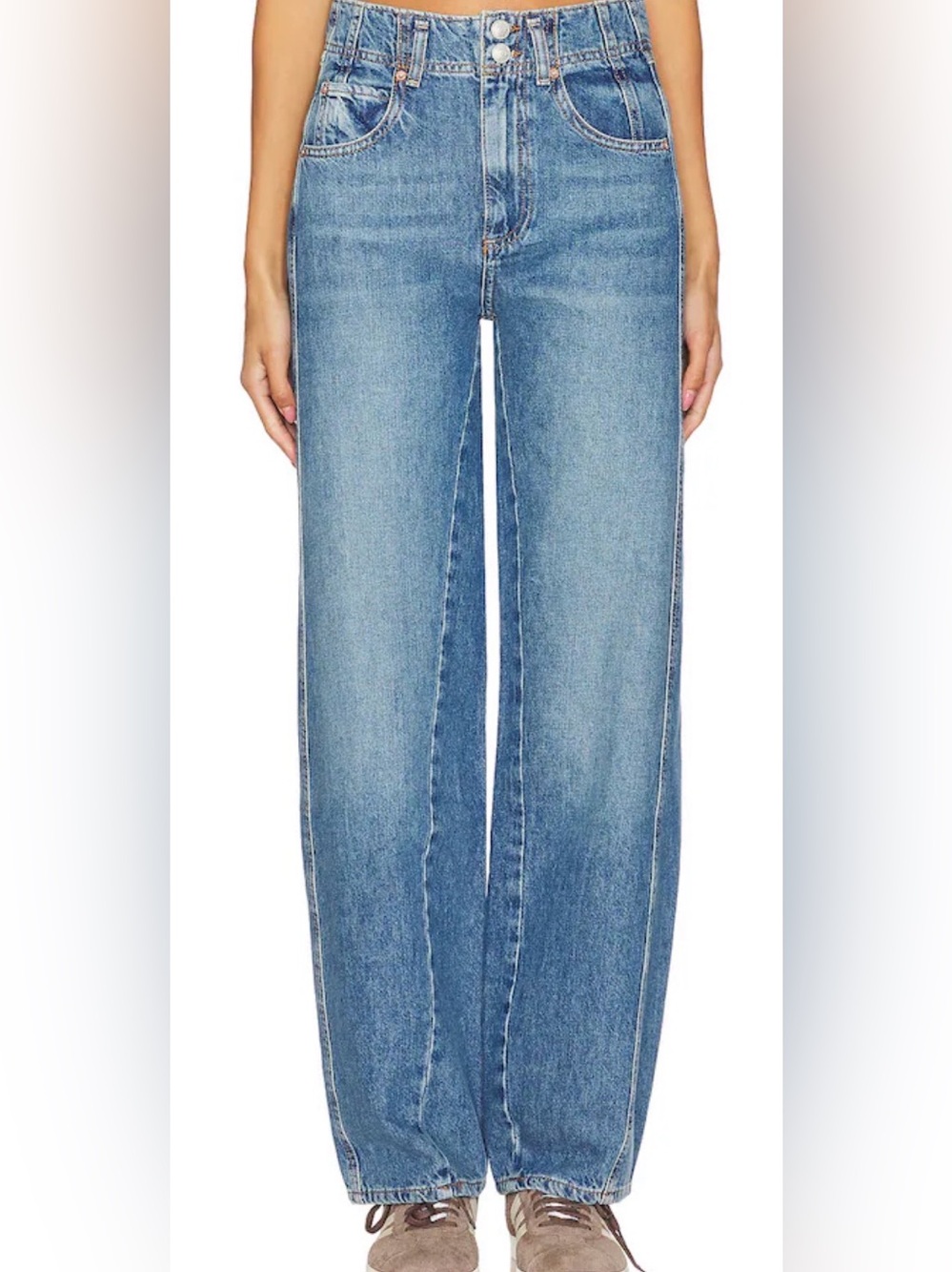 We the free Classic High-Rise Aster Straight-Leg Blue Jeans